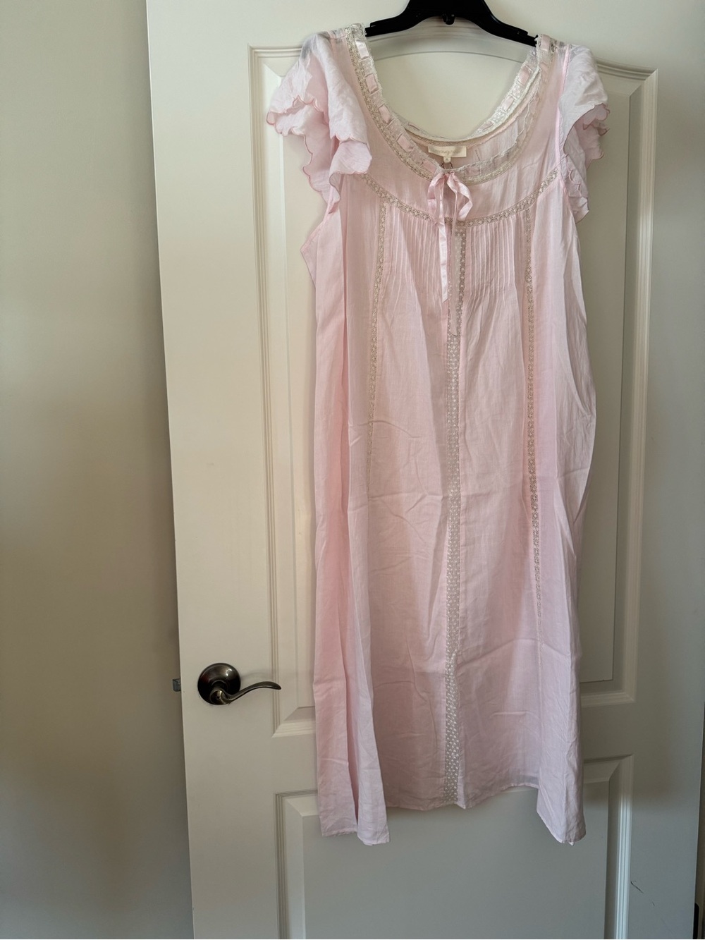 LoveShackFancy Soft Pastel Pink Lace-Trim Chemise NWT